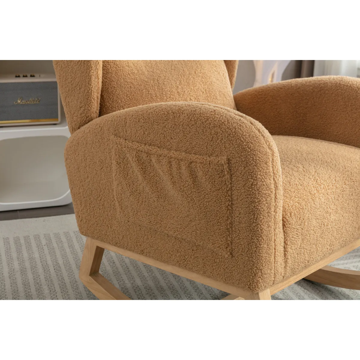 049-Teddy Fabric Rocking Chair