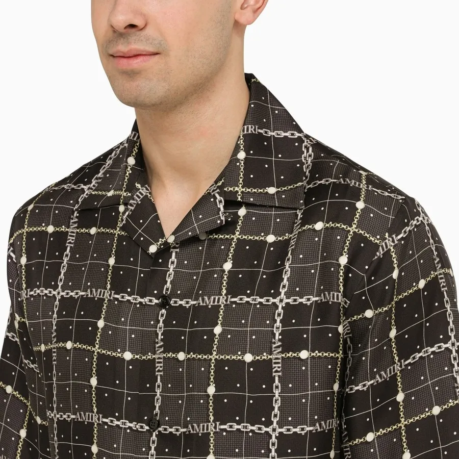 AMIRI  |Other Plaid Patterns Silk Street Style Short Sleeves Shirts