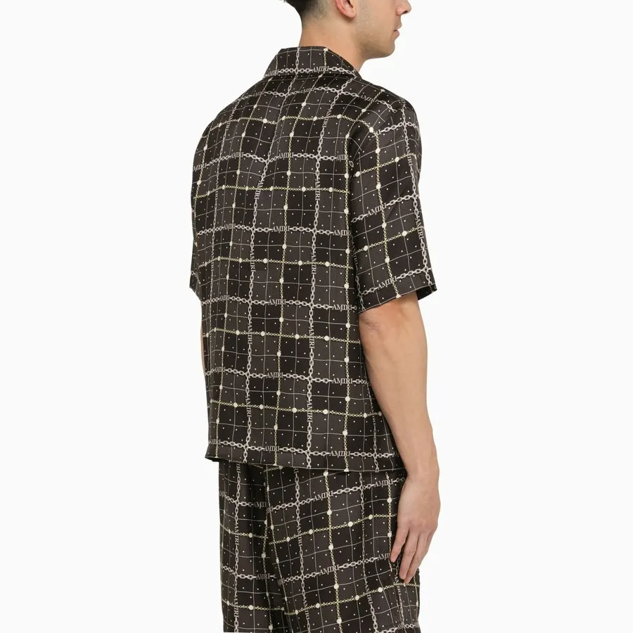 AMIRI  |Other Plaid Patterns Silk Street Style Short Sleeves Shirts