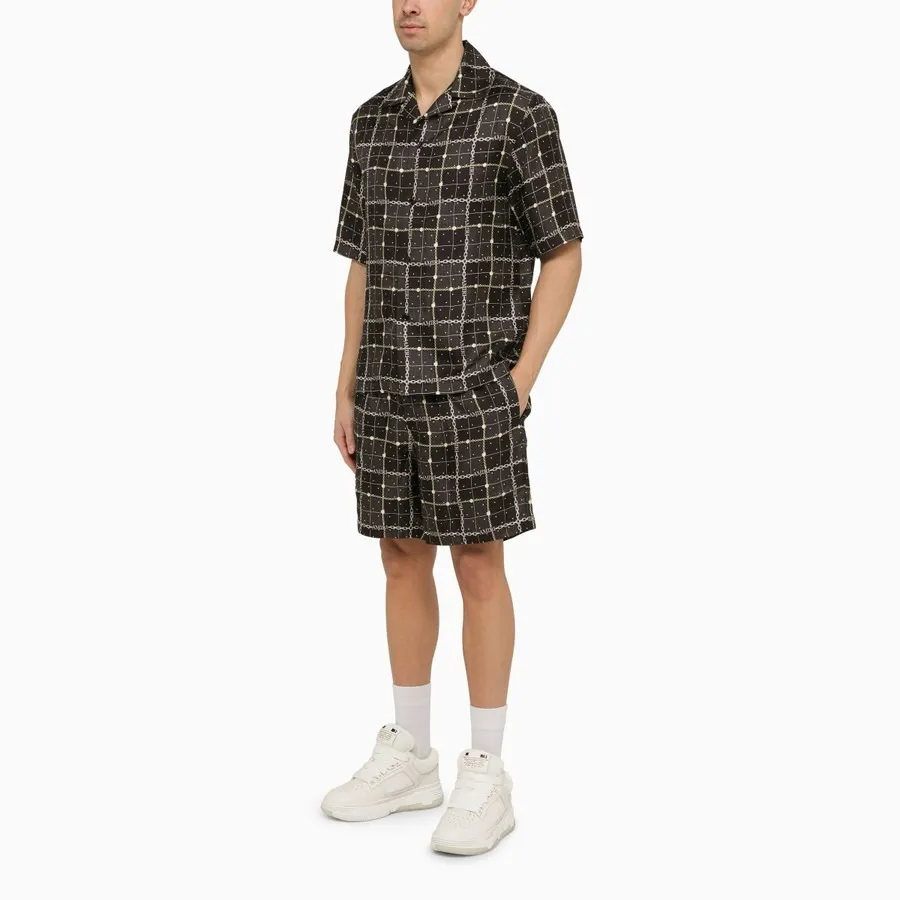 AMIRI  |Other Plaid Patterns Silk Street Style Short Sleeves Shirts