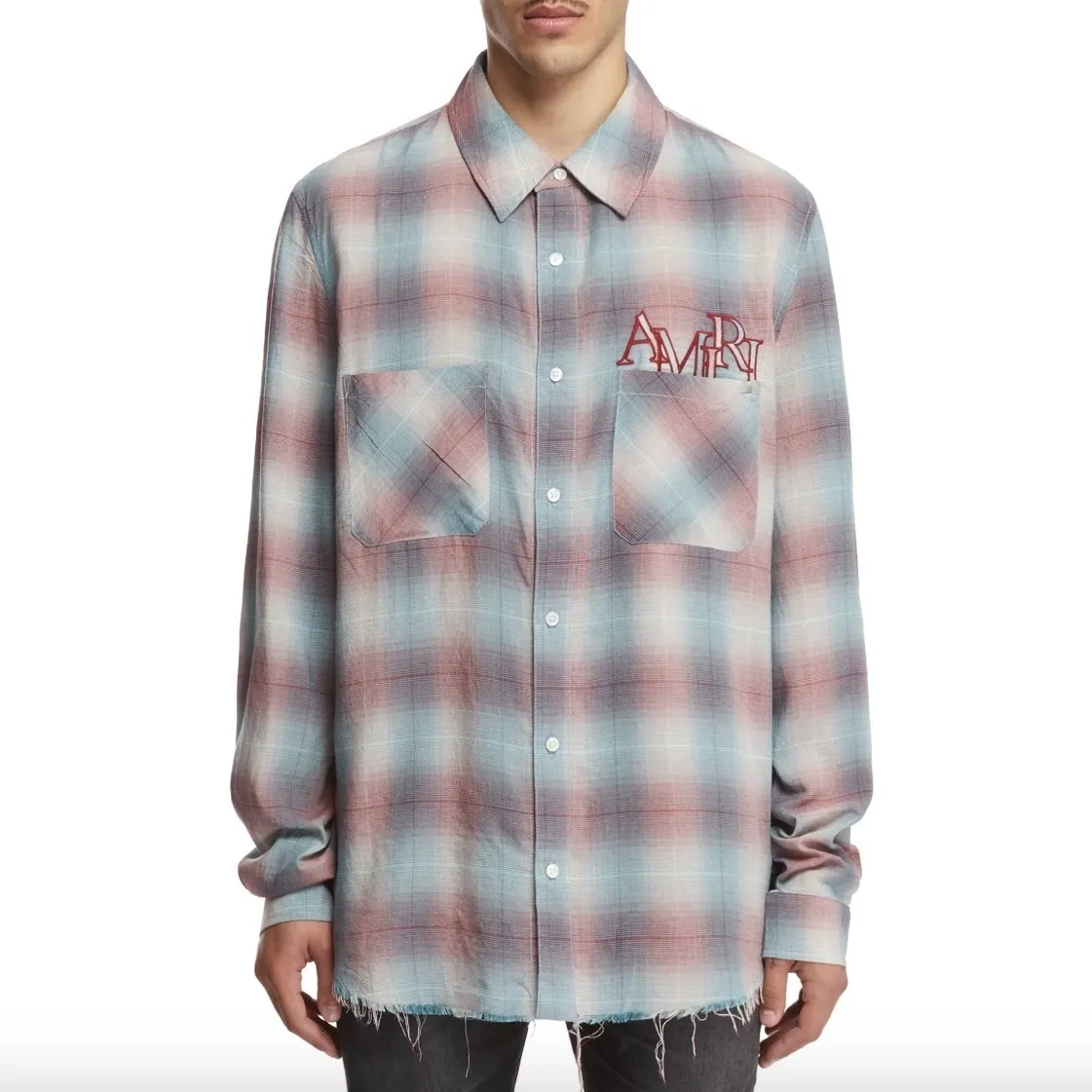 AMIRI  |Other Plaid Patterns Street Style Long Sleeves Logo Shirts