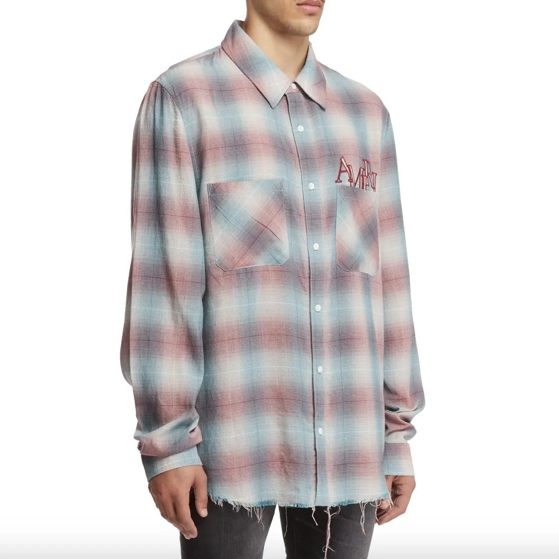 AMIRI  |Other Plaid Patterns Street Style Long Sleeves Logo Shirts