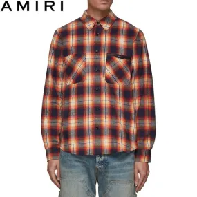 AMIRI  |Other Plaid Patterns Unisex Street Style Long Sleeves Cotton