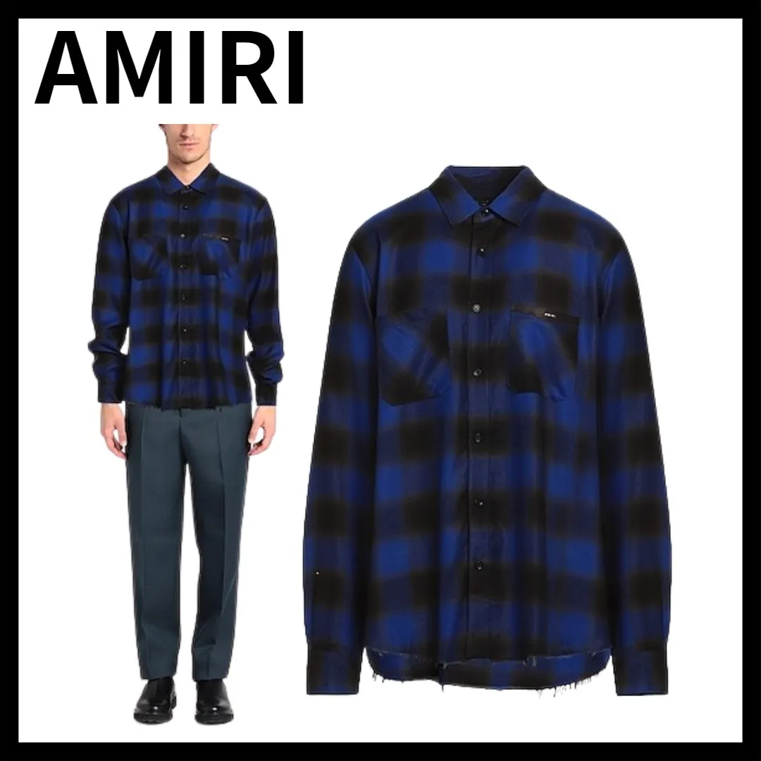 AMIRI  |Tartan Other Plaid Patterns Street Style Long Sleeves Shirts