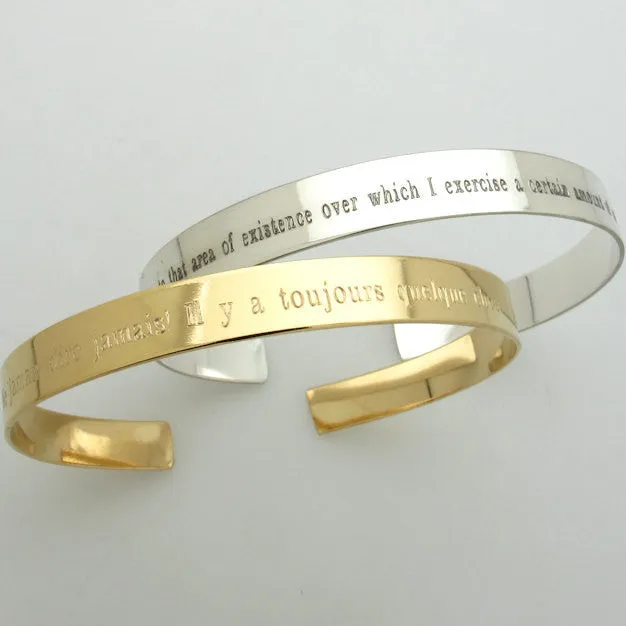 Anniversary Gift - Engraved Cuff Bracelet for Men