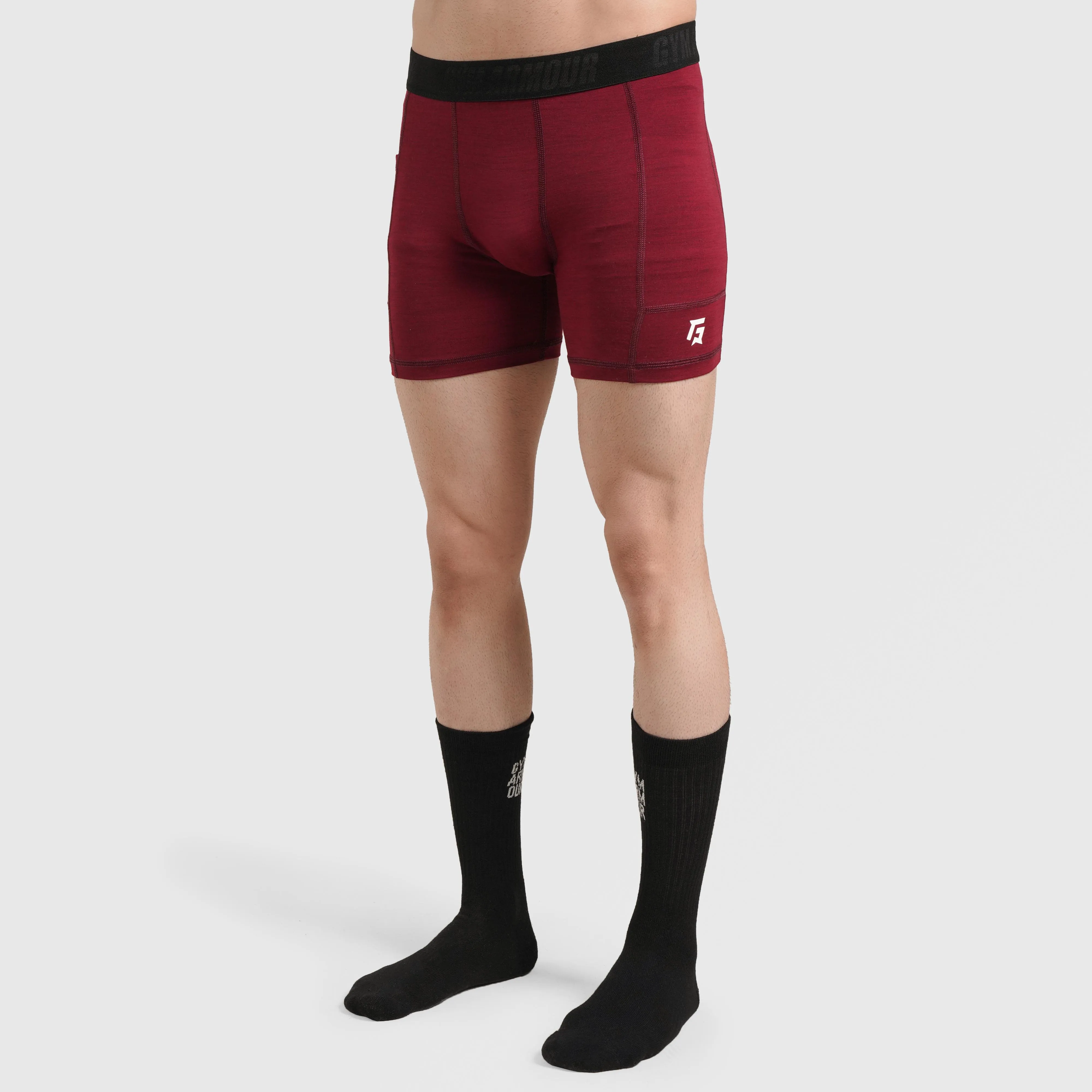 Armour Compression Boxers (MLNG-Maroon)