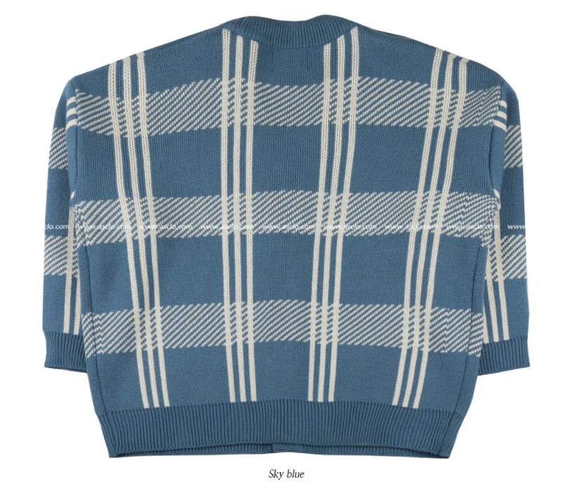 ASCLO  |Other Plaid Patterns Unisex Long Sleeves Oversized Sweaters