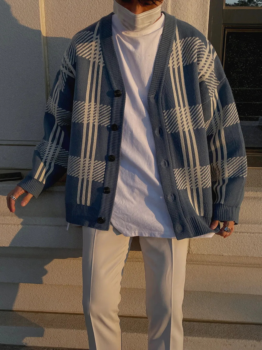 ASCLO  |Other Plaid Patterns Unisex Long Sleeves Oversized Sweaters