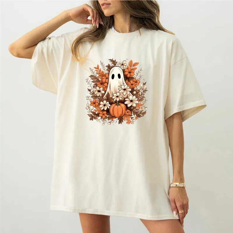 Autumn Ghost Halloween T Shirt for Women