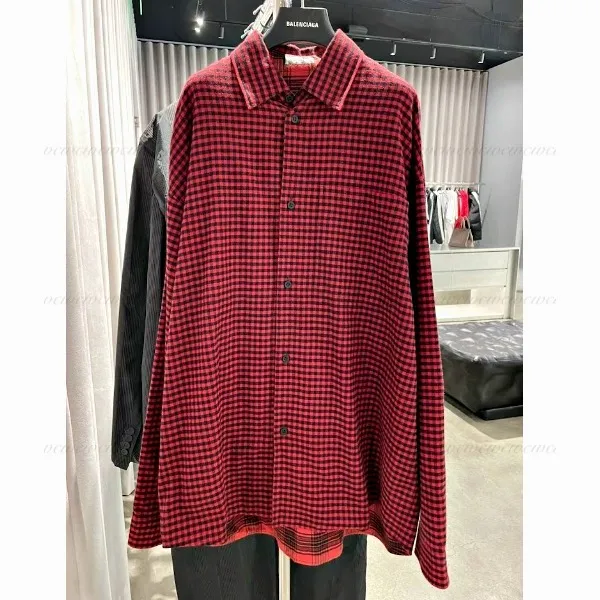 BALENCIAGA  |Other Plaid Patterns Unisex Long Sleeves Cotton Oversized