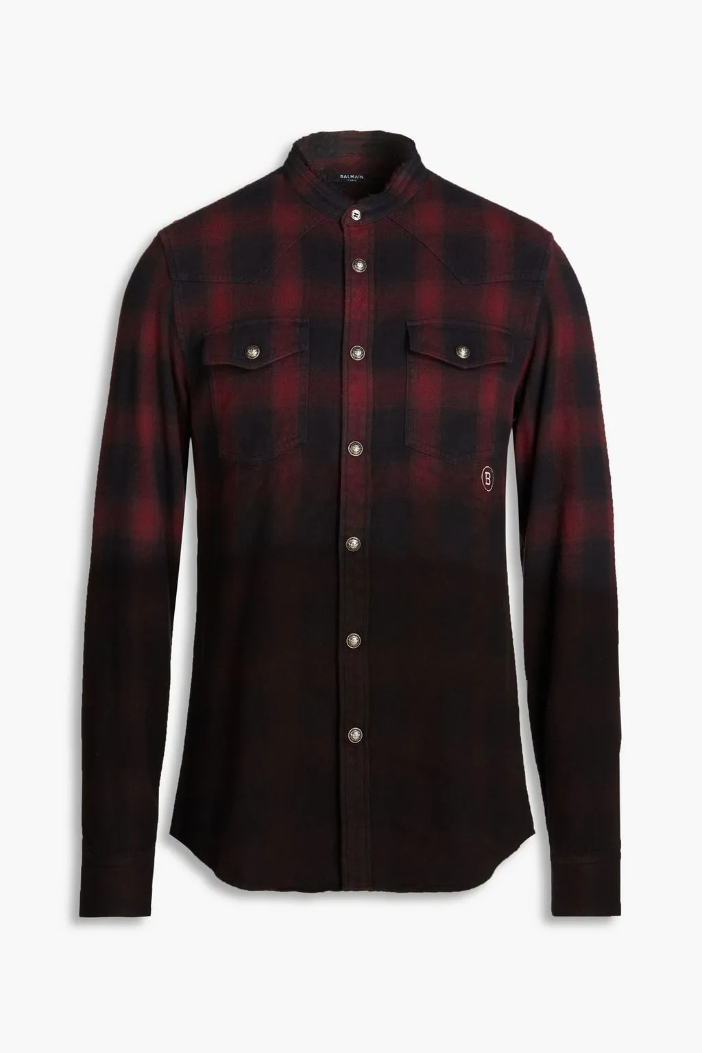 BALMAIN  |Other Plaid Patterns Street Style Long Sleeves Cotton Logo