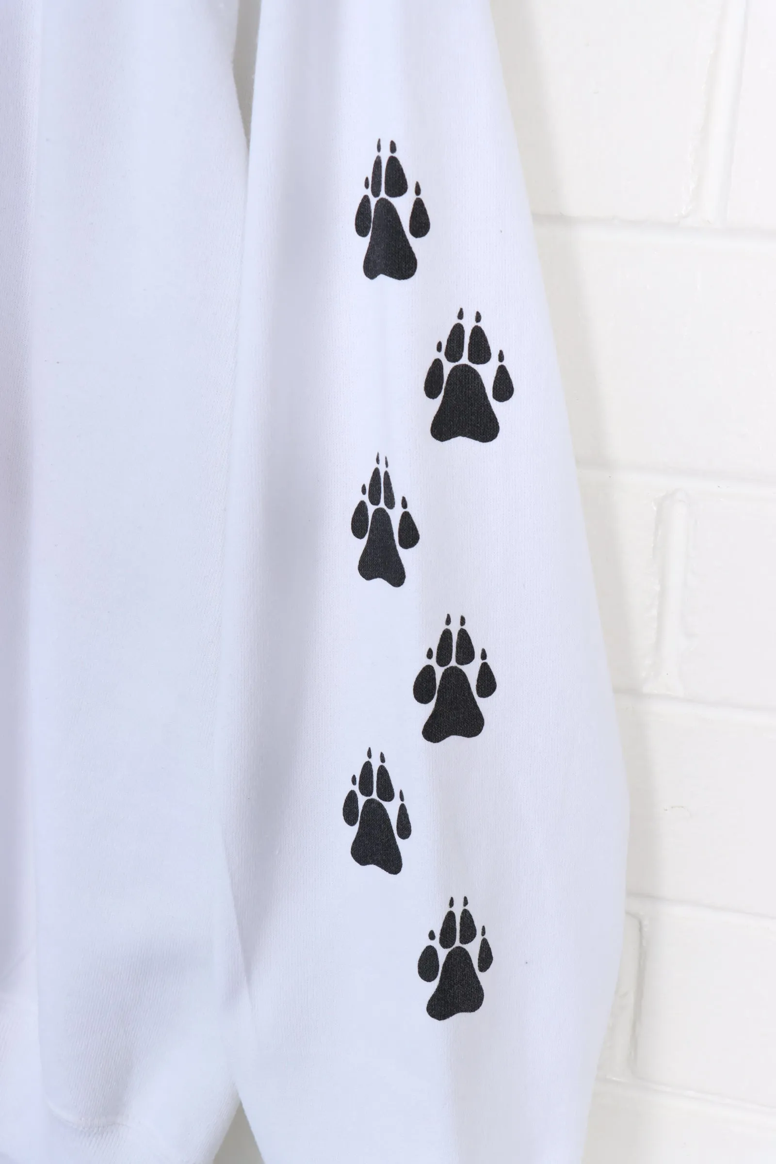 Basset Hound Dog 'Duchess' Paw Print Sleeve Sweatshirt USA Made (XL)