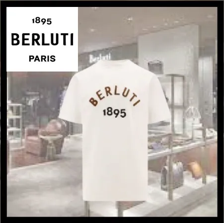 Berluti  |Unisex Cotton Logo Luxury T-Shirts