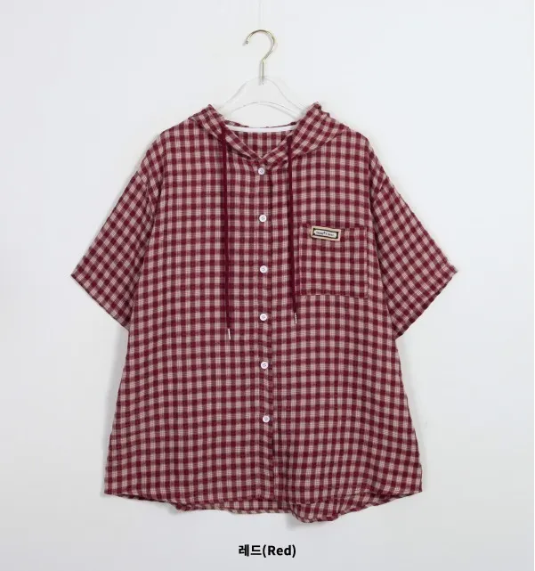 Binary01  |Other Plaid Patterns Casual Style Short Sleeves Logo