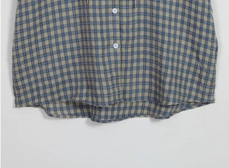 Binary01  |Other Plaid Patterns Casual Style Short Sleeves Logo