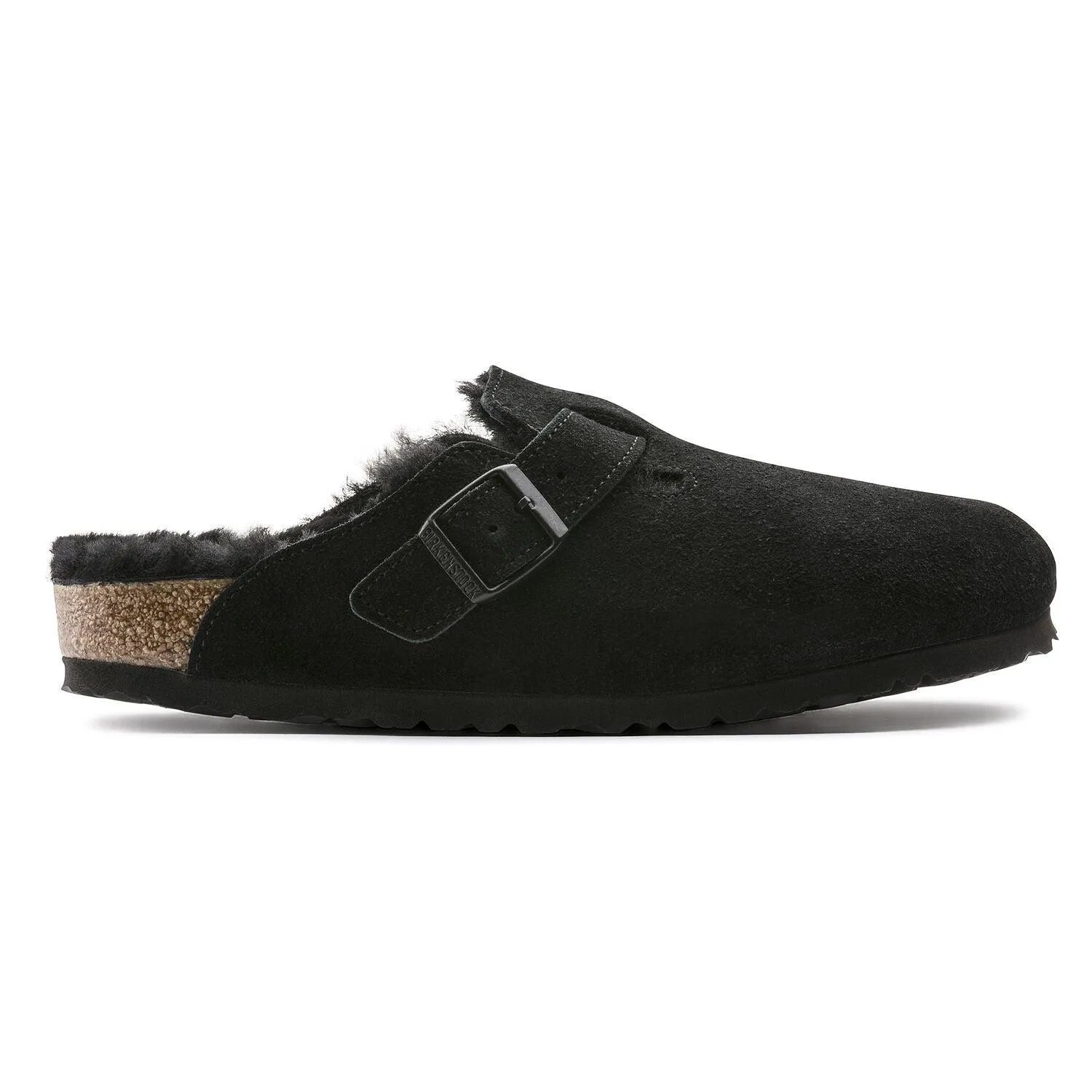 Birkenstock Boston Shearling Black Suede