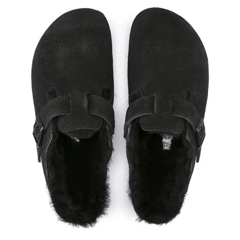 Birkenstock Boston Shearling Black Suede