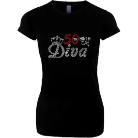 Birth Day Diva Rhinestone T Shirt