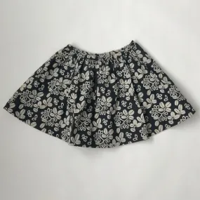 Bonpoint Black And White Floral Print Cotton Skirt: 4 Years