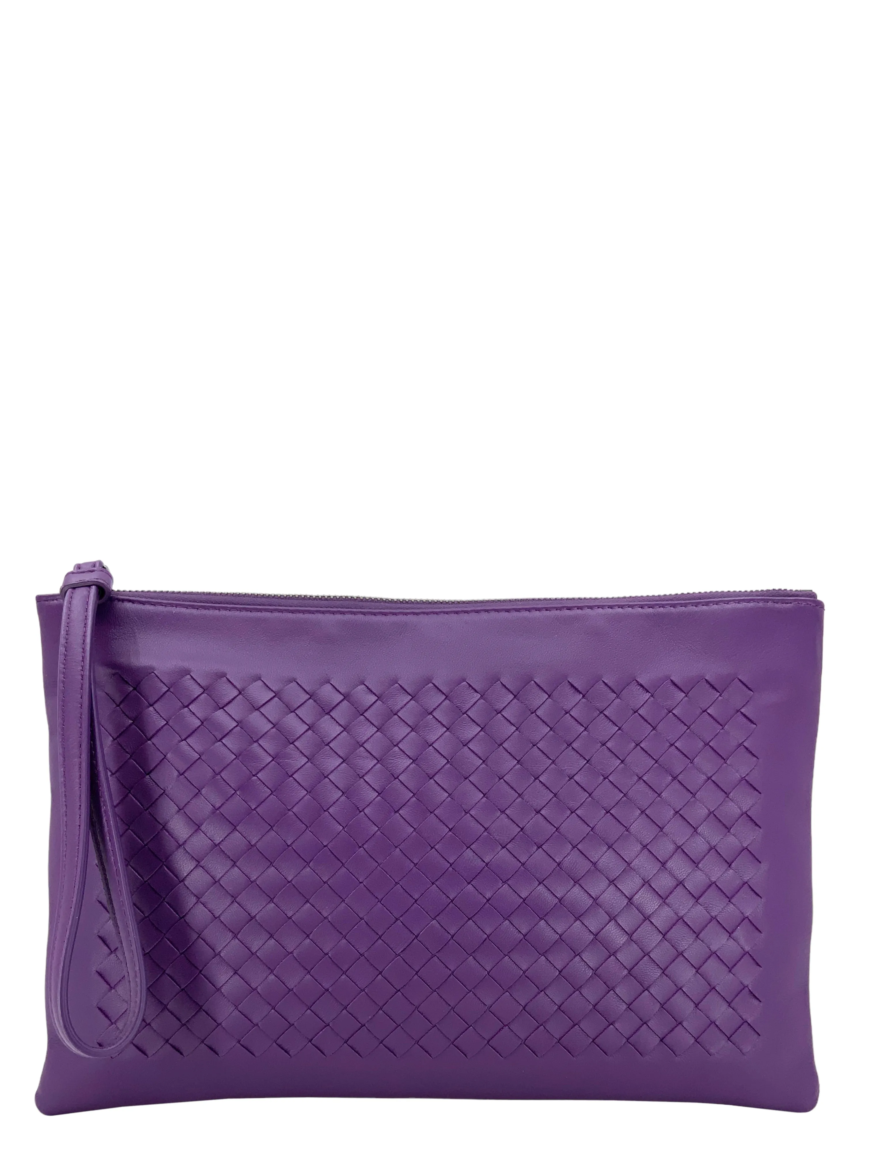 Bottega Veneta Intrecciato Lambskin Pouch Clutch Bag