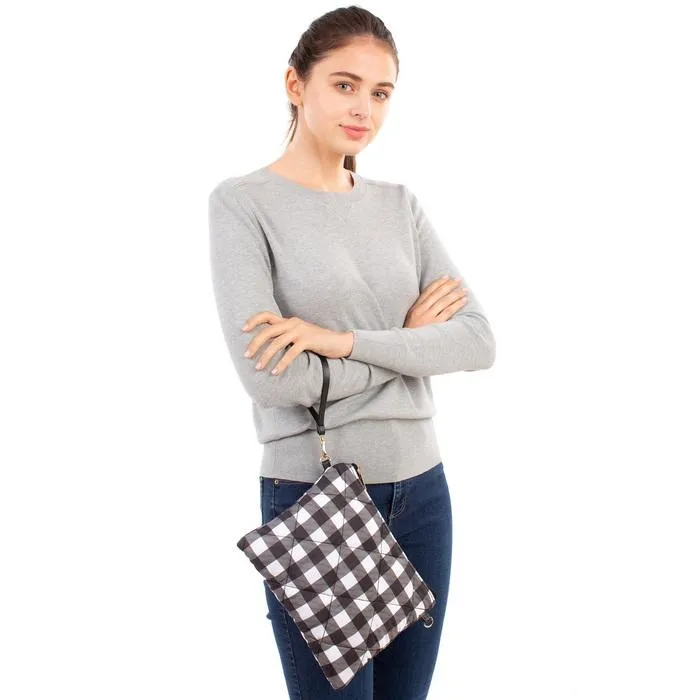 Buffalo Plaid Mini Crossbody Bag / Wristlet