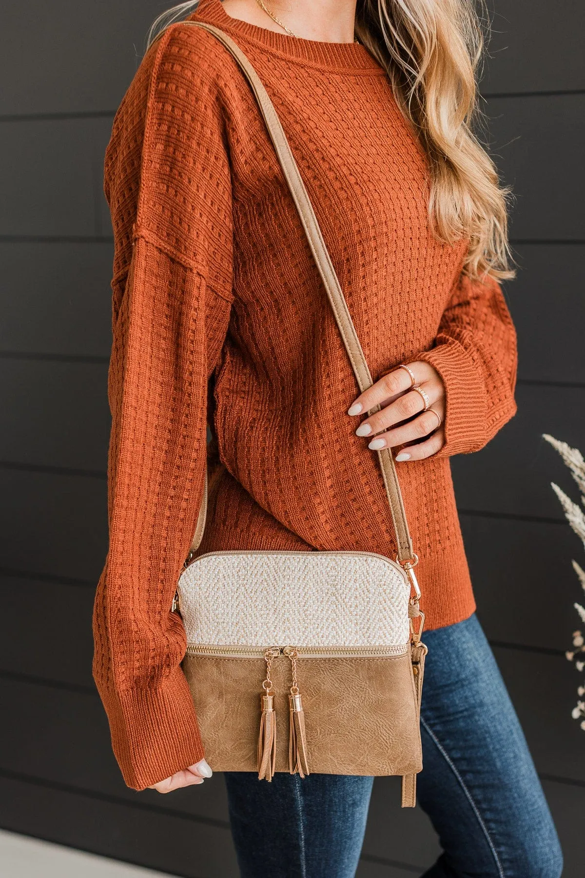 Call Me Chic Crossbody Purse- Tan