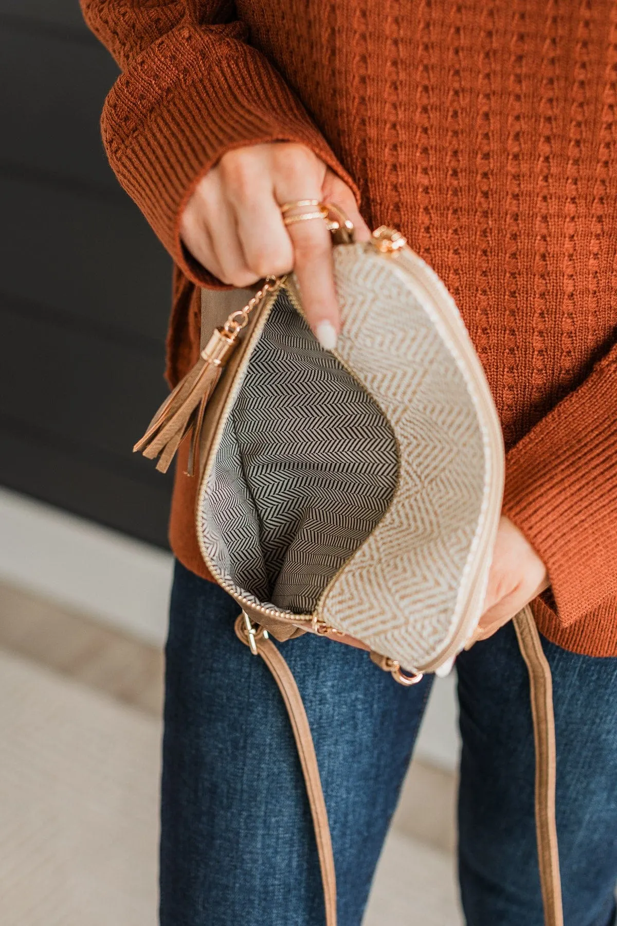 Call Me Chic Crossbody Purse- Tan