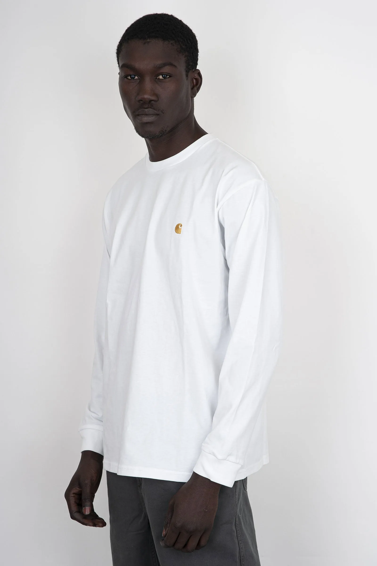 Carhartt Wip T-shirt L/s Chase Bianco Uomo