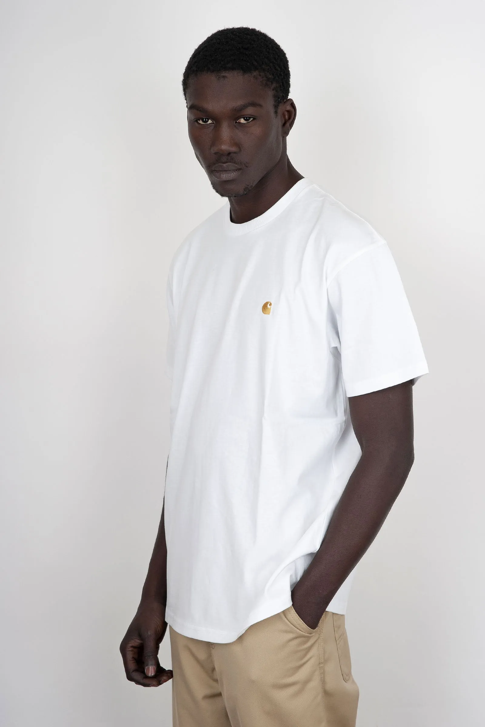 Carhartt Wip T-shirt S/s Chase Bianco Uomo