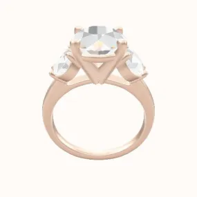 Cathedral Band with Round Sidestones Engagement Ring With High Set Four Prong Head