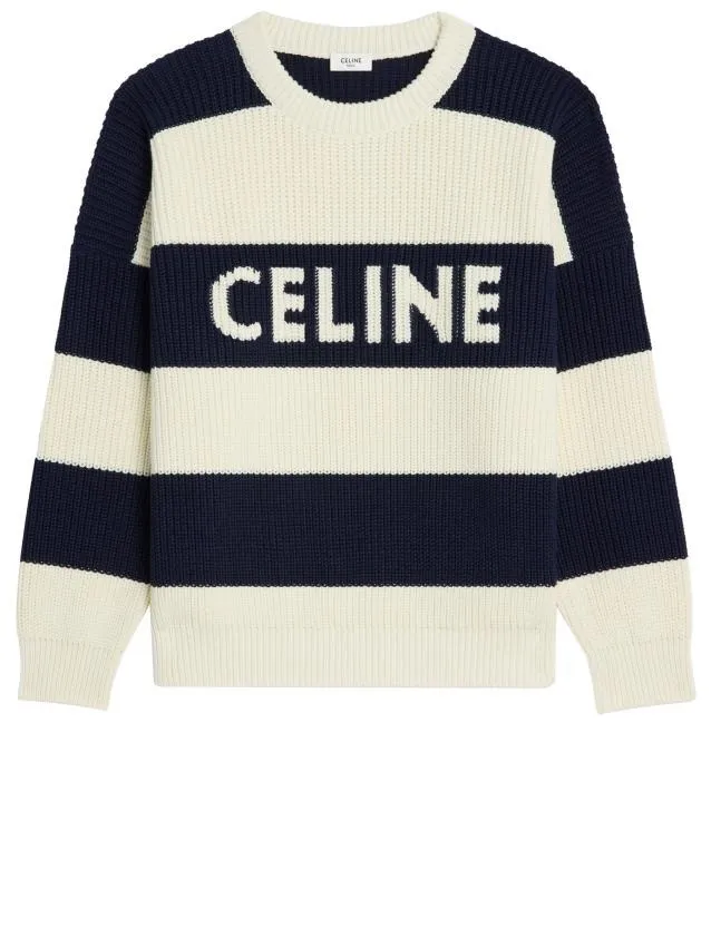 CELINE  |Unisex Plain Logo Luxury Sweaters