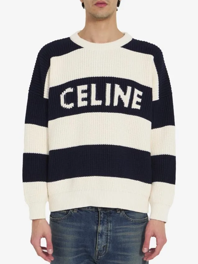 CELINE  |Unisex Plain Logo Luxury Sweaters