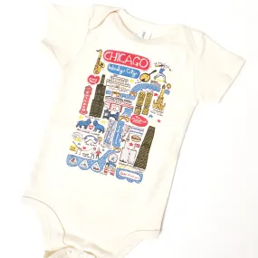 Chicago Boutique Map Onesie: 6 Months