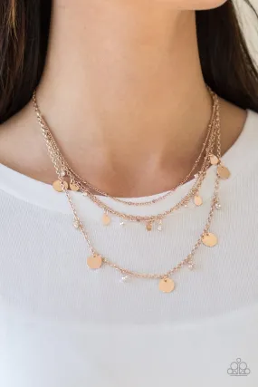 Classic Class Act - rose gold - Paparazzi necklace