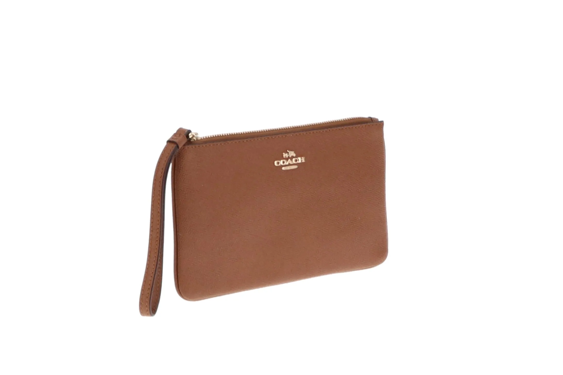 Coach Tan Cross Grain Leather Wristlet