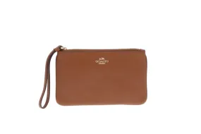 Coach Tan Cross Grain Leather Wristlet