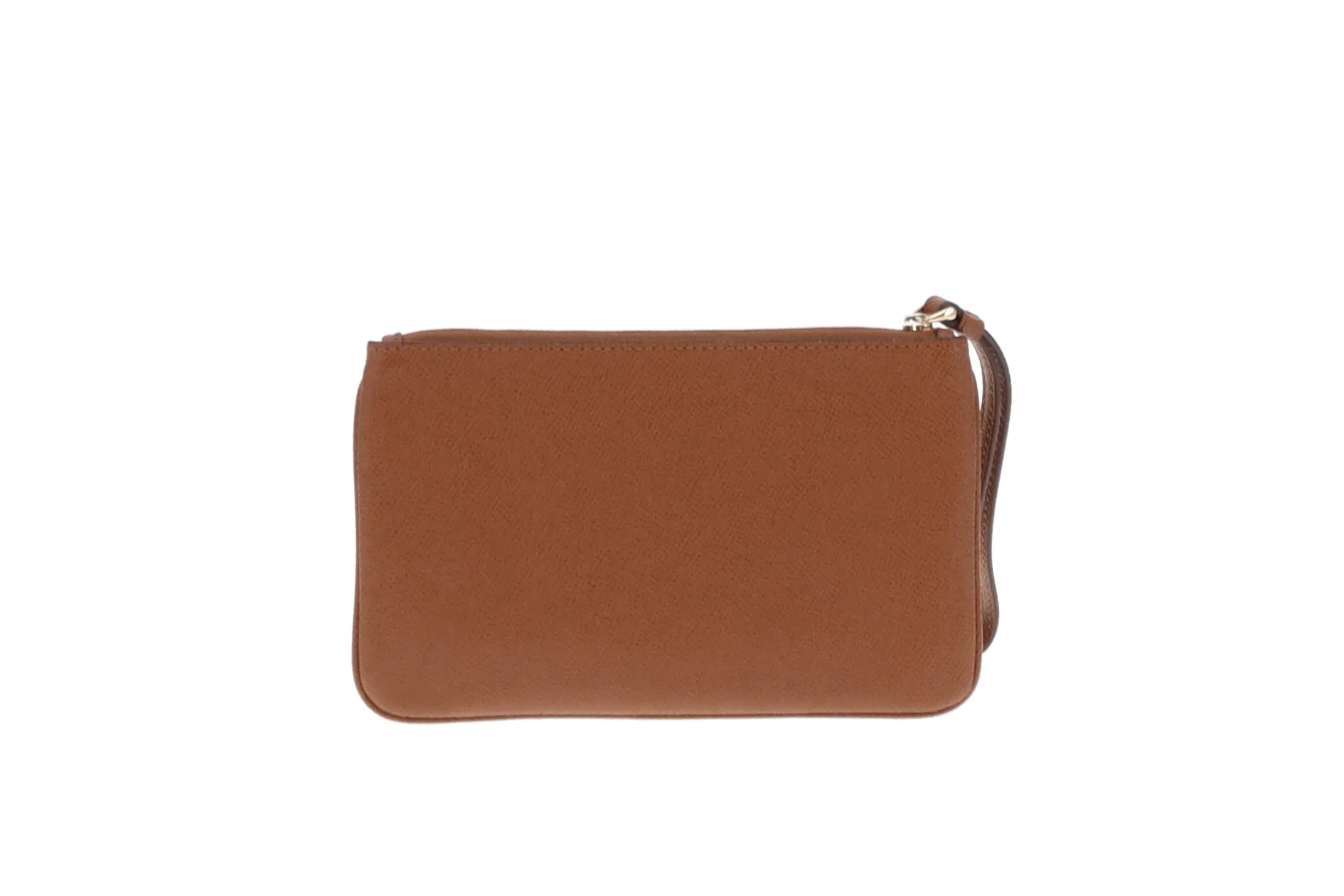 Coach Tan Cross Grain Leather Wristlet