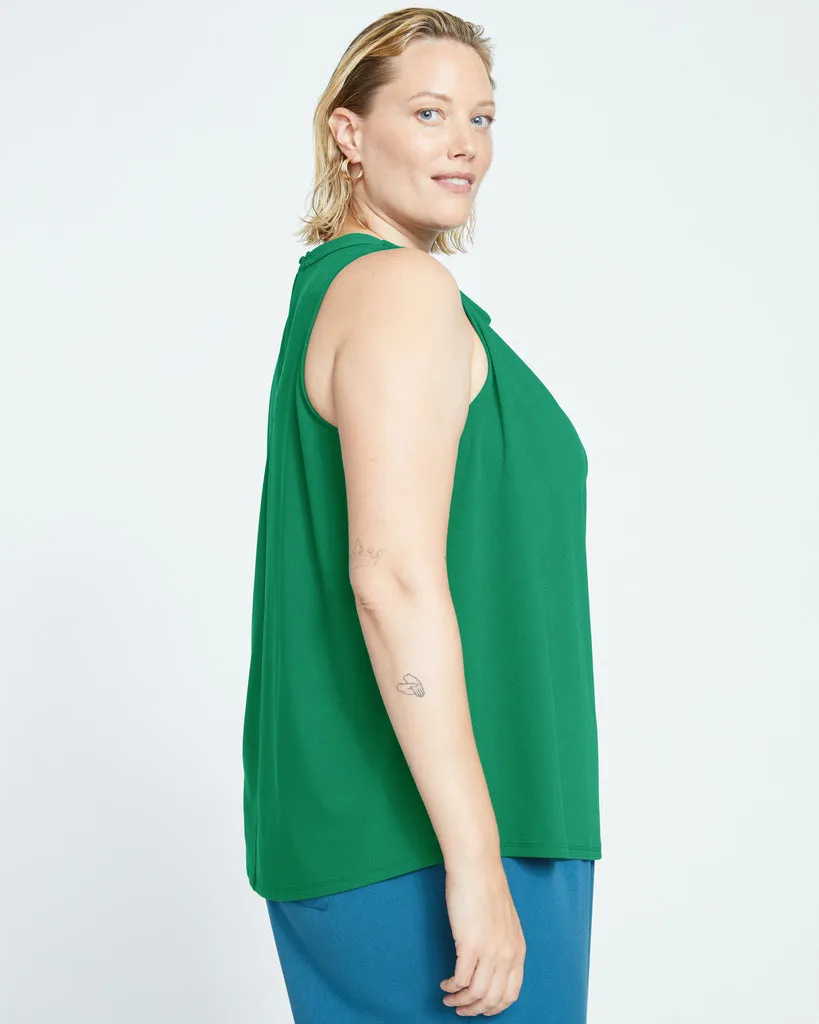 Crepe Jersey Cowl Tank Blouse - Jardin