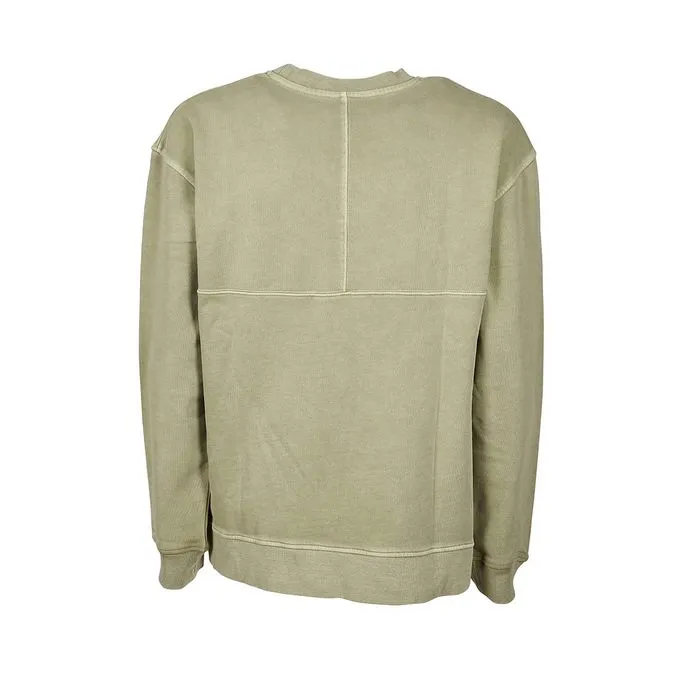 CREWNECK SWEATSHIRT SEWED LOGO Man Green Bark