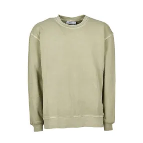 CREWNECK SWEATSHIRT SEWED LOGO Man Green Bark