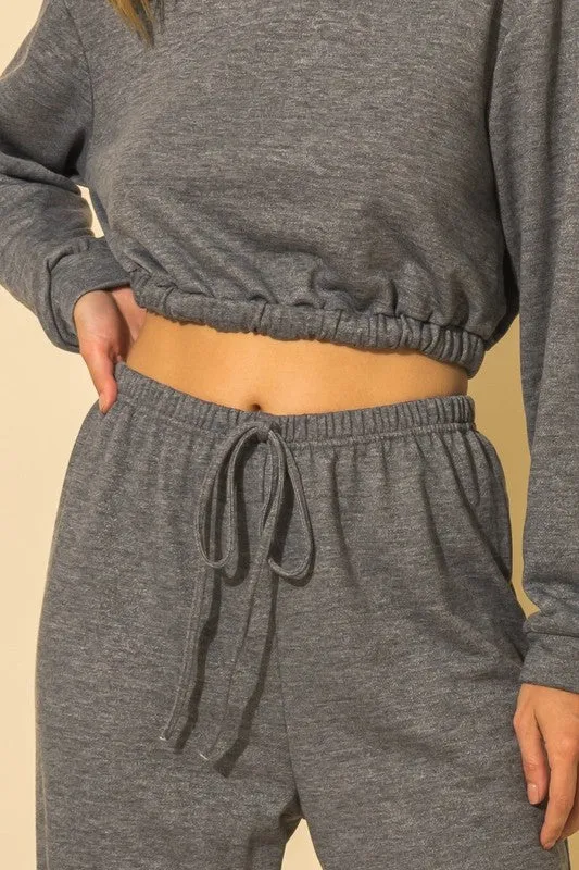 Cropped Sweatshirt Set