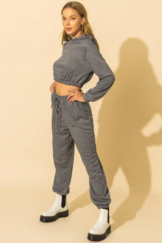 Cropped Sweatshirt Set