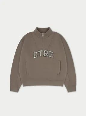 CTRE HALF ZIP SWEATSHIRT - COCOA