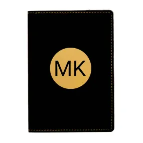 Custom Passport Wallet Vegan Leather for Men - Circle Initials