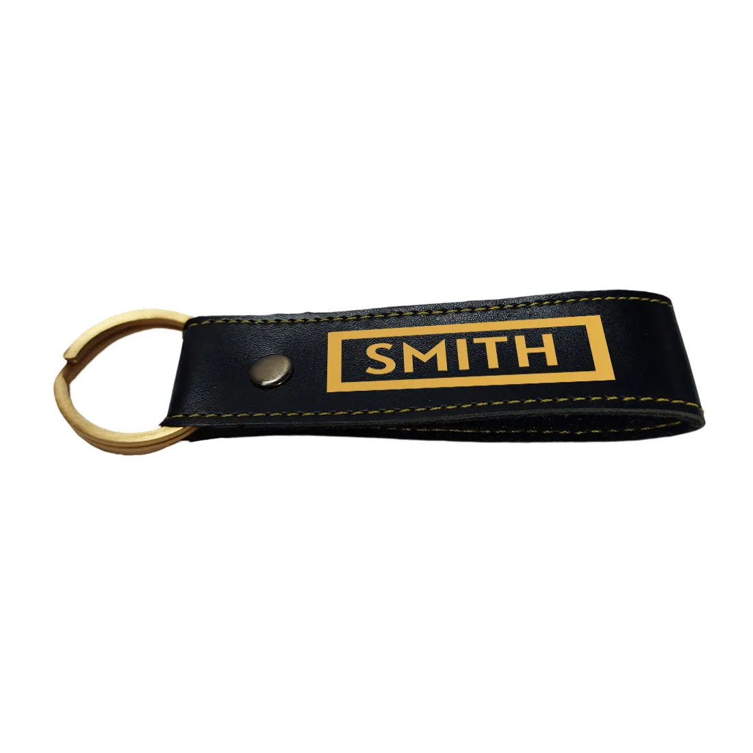 Customized Vegan Leather Key Chain Name Gifts for Men  - Box Name