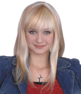 Elegant Hannah Long  Blonde Wig with Bangs Y45060