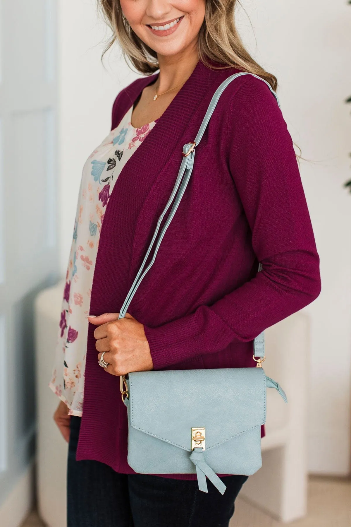 Epitome of Beauty Crossbody Purse- Dusty Blue