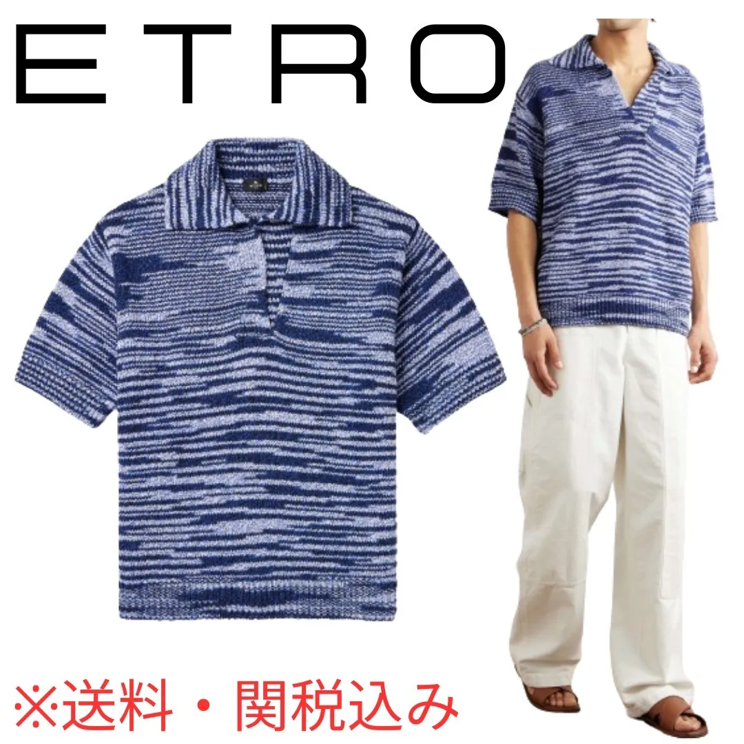 ETRO  |Unisex Cotton Short Sleeves Luxury Polos