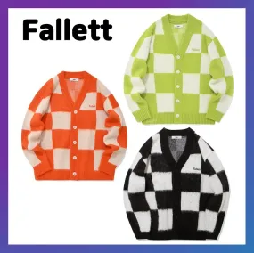 Fallett  |Other Plaid Patterns Unisex Street Style Logo Cardigans