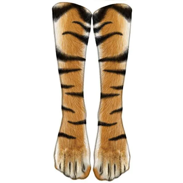 Funny Leopard Tiger Cotton Socks For Women